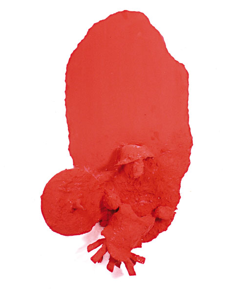 L'eroe rosso, 1984, gesso, cm 40x60
